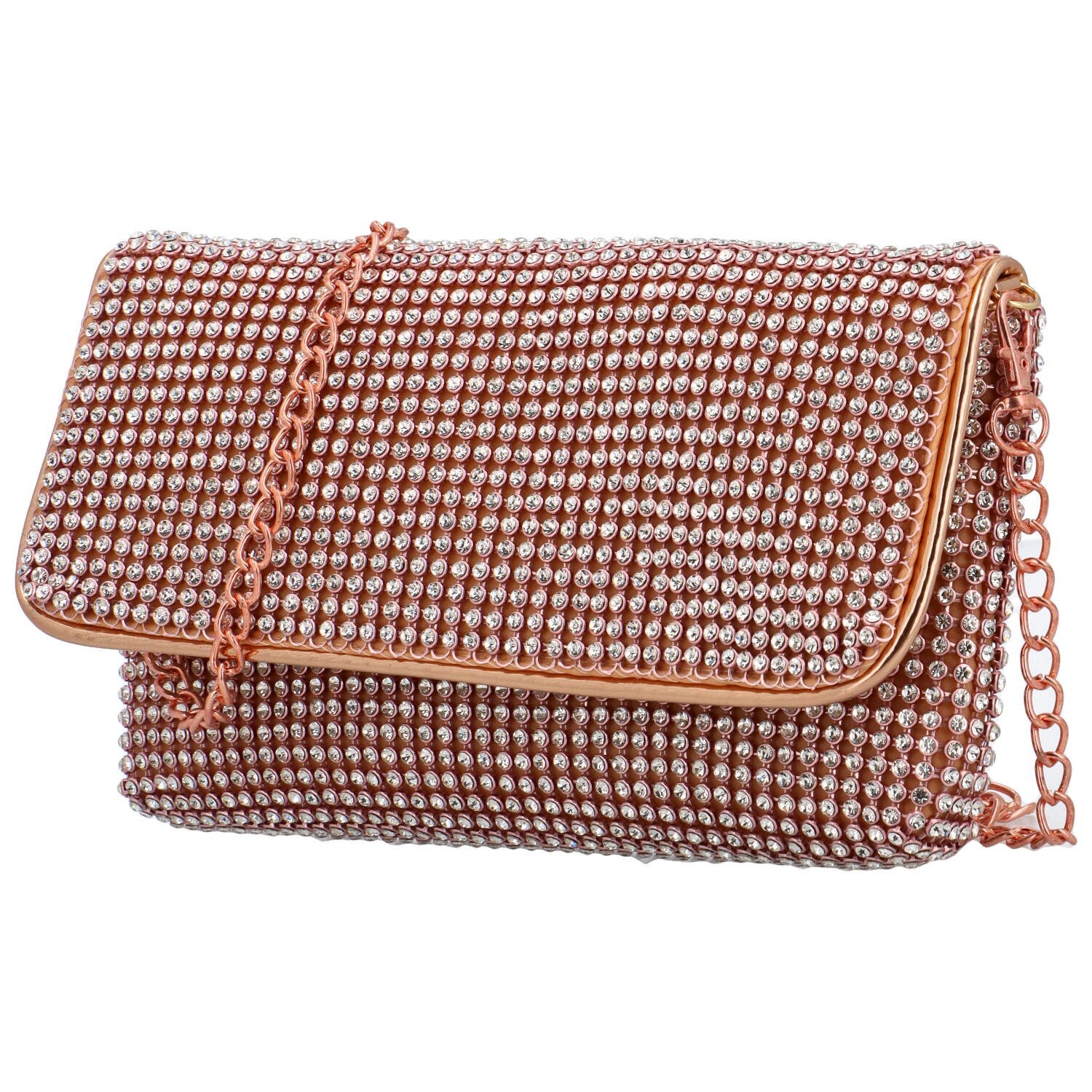 Michelle Moon Mekana svjetlucava clutch torbica s cirkonima Loriana, ružičasta