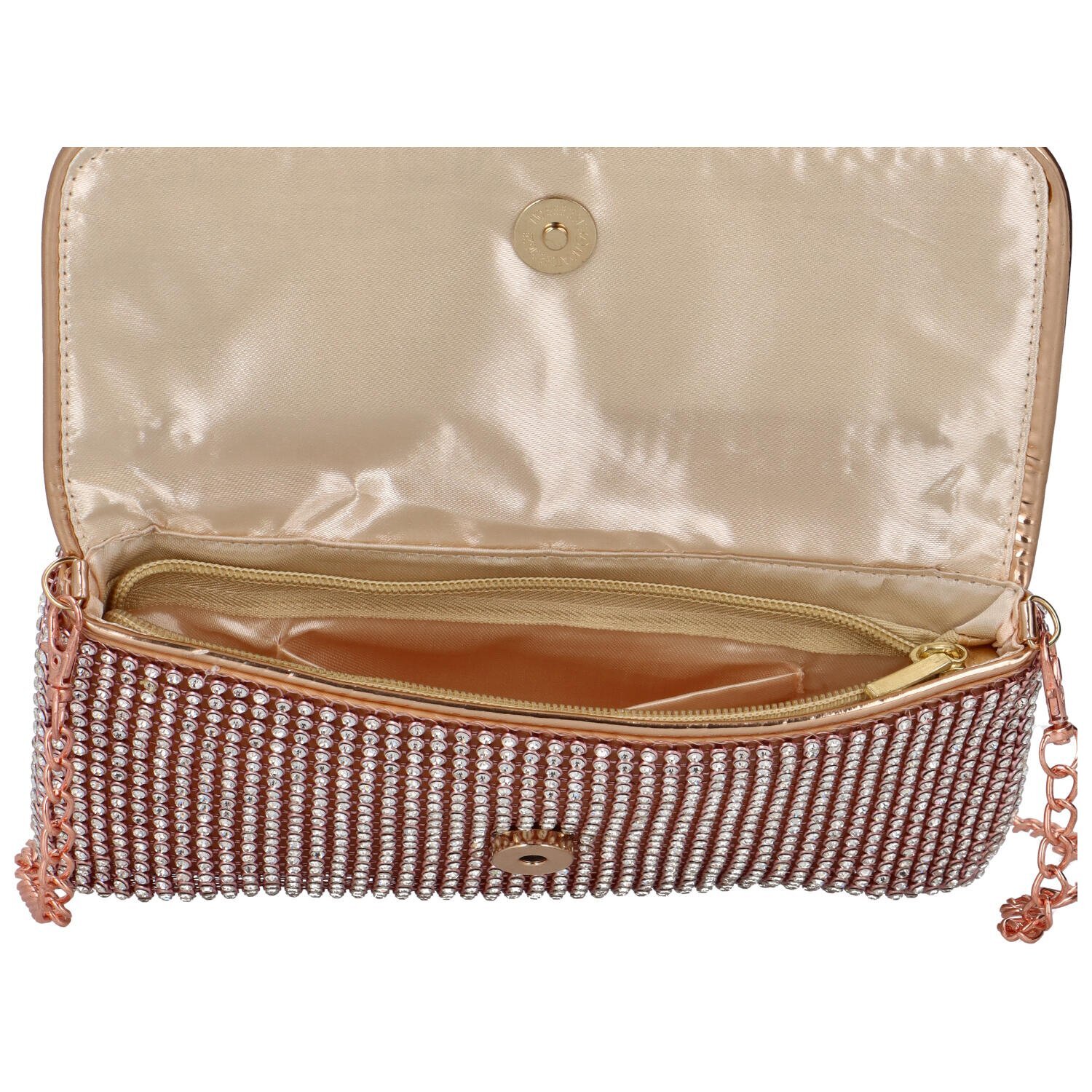 Michelle Moon Mekana svjetlucava clutch torbica s cirkonima Loriana, ružičasta