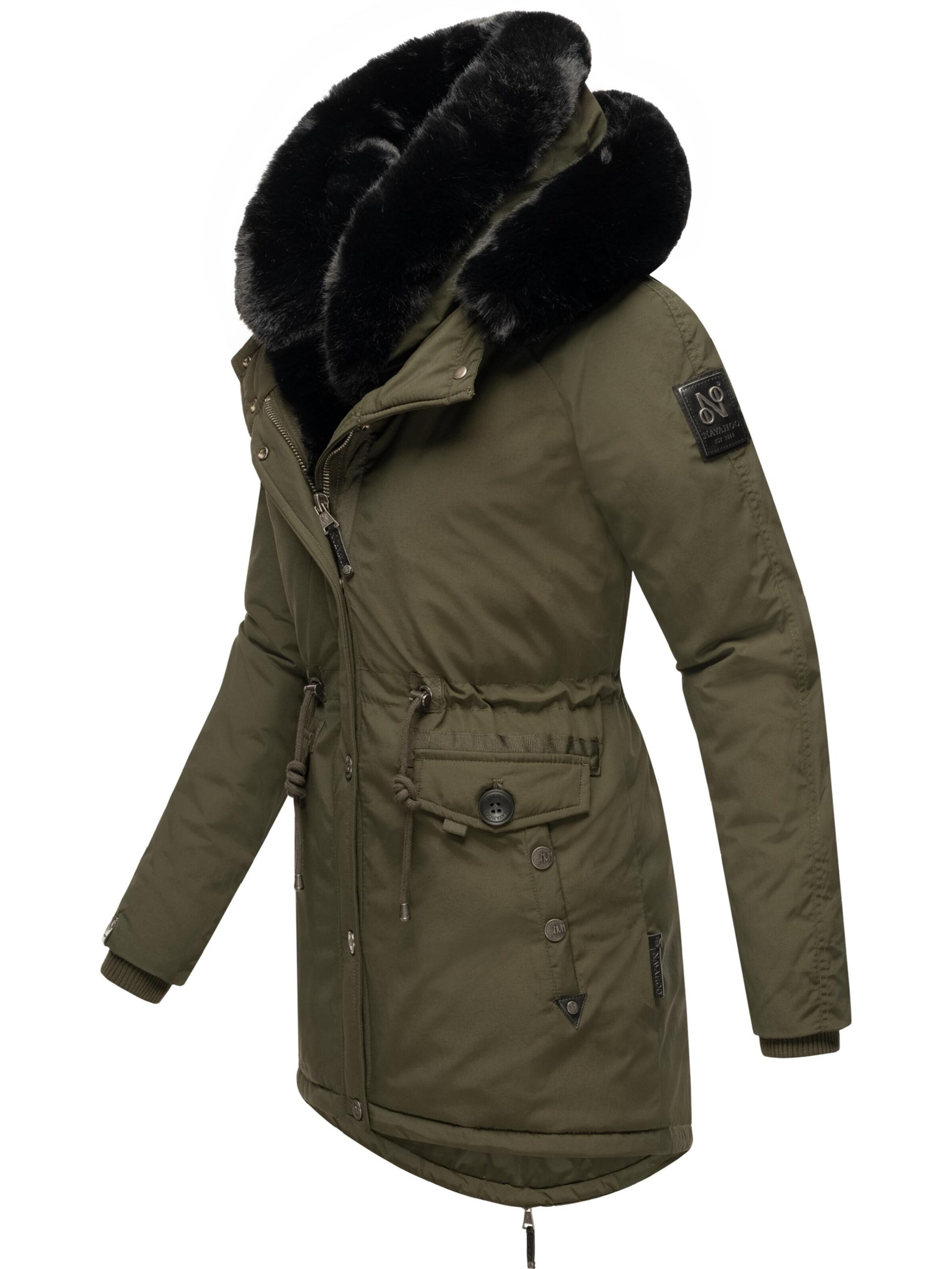 NAVAHOO Zimska parka 'Sweety Deluxe' kaki / crna
