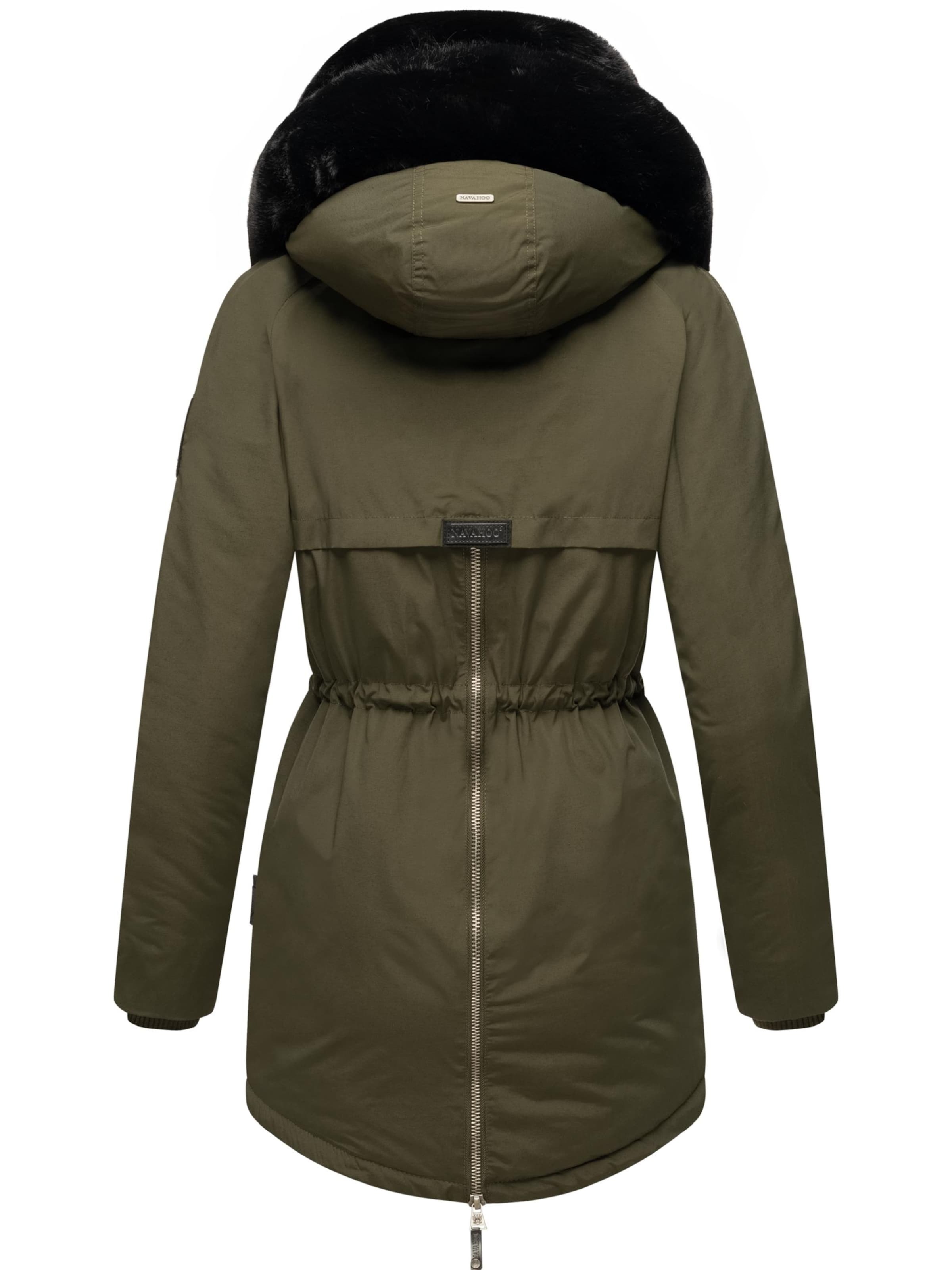 NAVAHOO Zimska parka 'Sweety Deluxe' kaki / crna