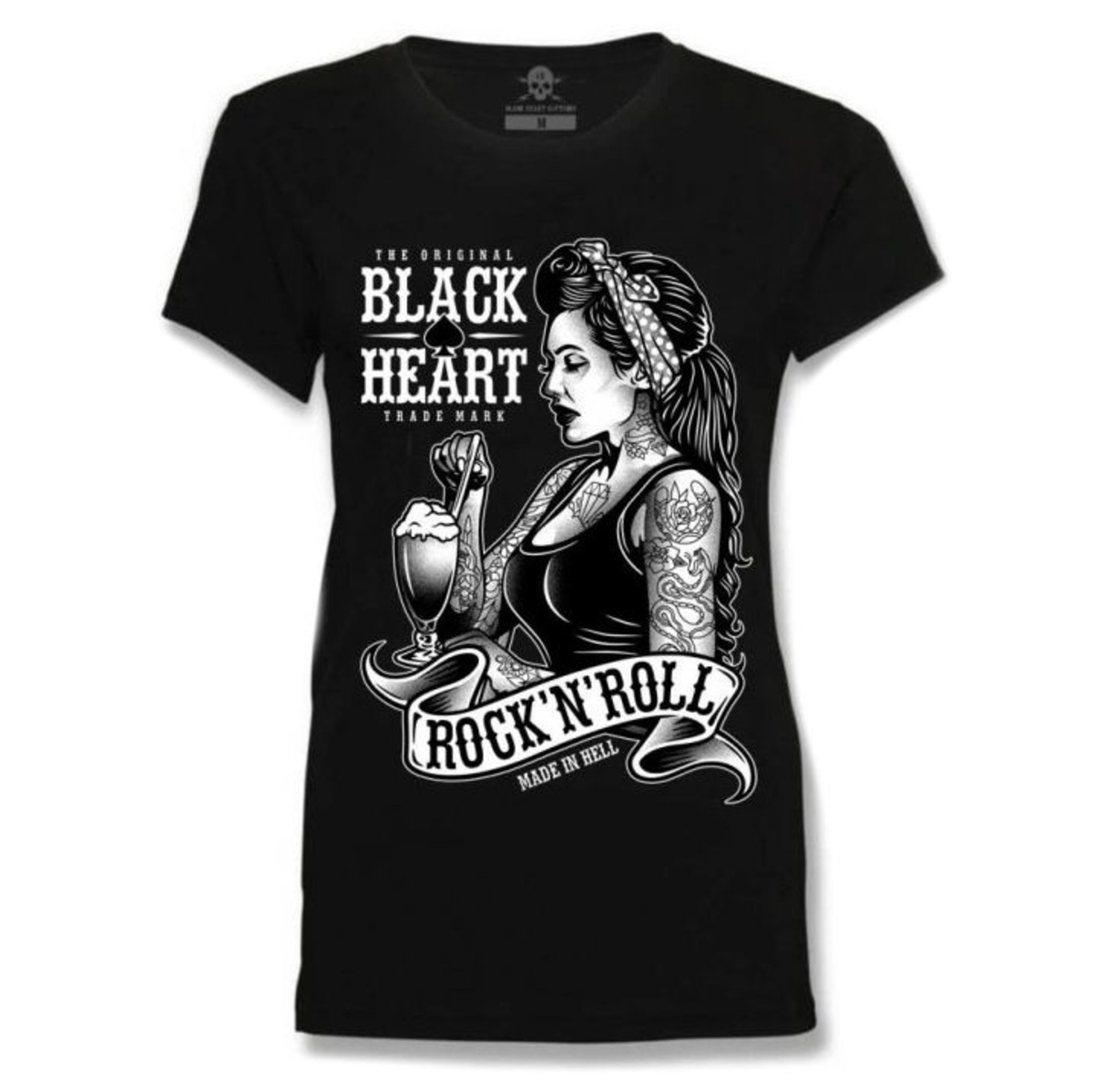 Ulična majica žensko - PIN UP SHAKE - BLACK HEART - 12900