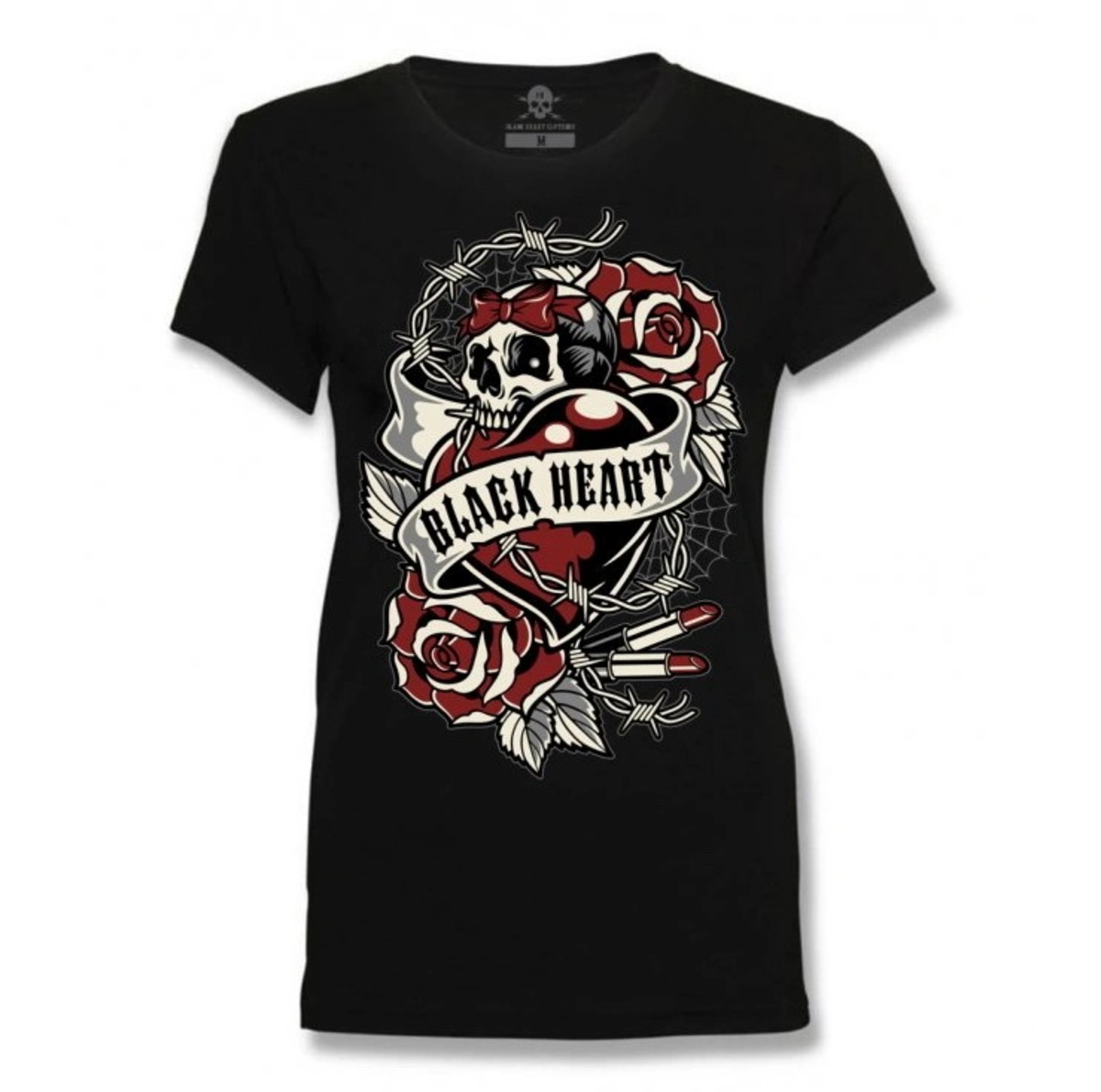 Ulična majica žensko - HEART ROSE - BLACK HEART - 13596