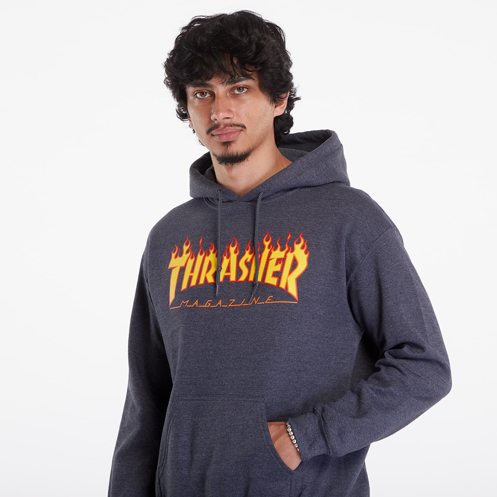 Hoodica Thrasher Flame Hoodie Dark Grey