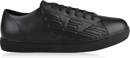 emporio armani stan eagle debossed trainers