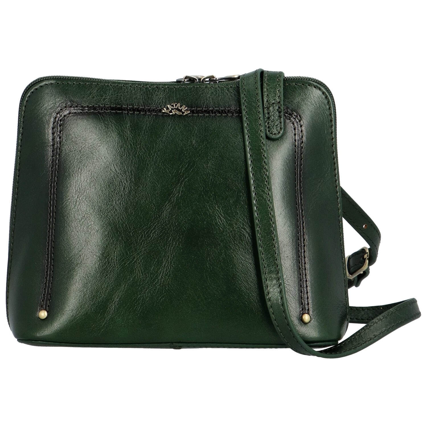 Luksuzna ženska kožna torbica preko ramena Katana Rebora, tamnozelena