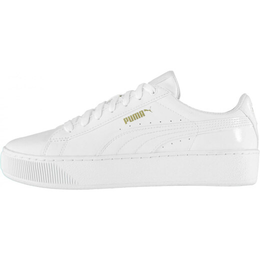 puma patent platform trainers ladies