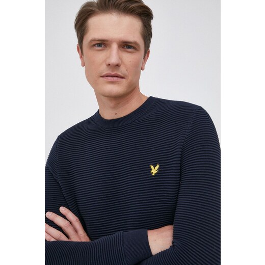 Lyle & Scott pamut póló rózsaszín, mintás