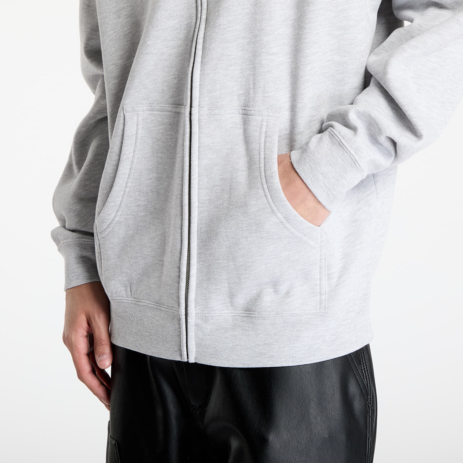 Hoodica Thrasher Magazine Logo Zip Hoody Melange Grey