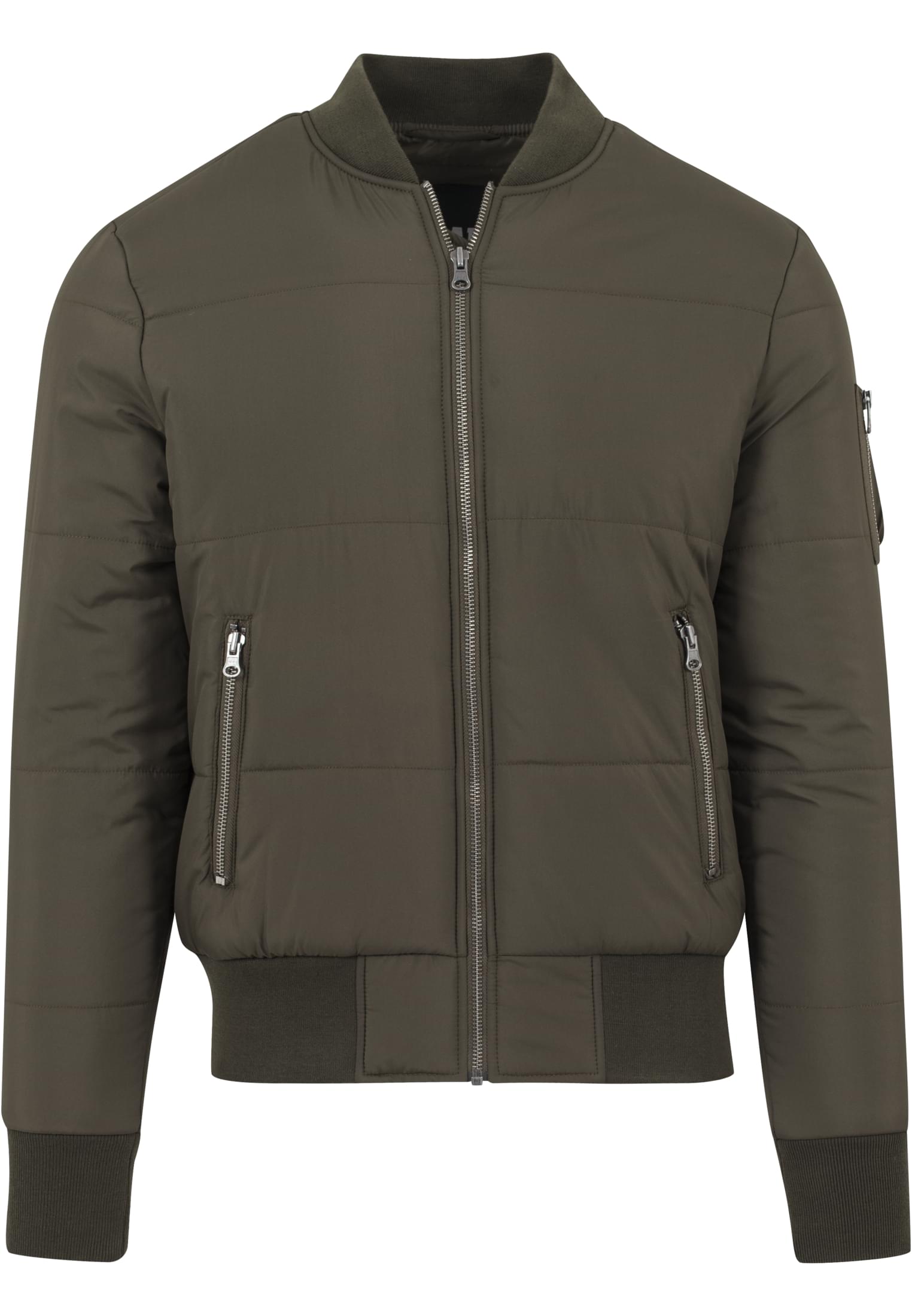 Urban Classics Basic Quilt Bomber Jacket Olive
