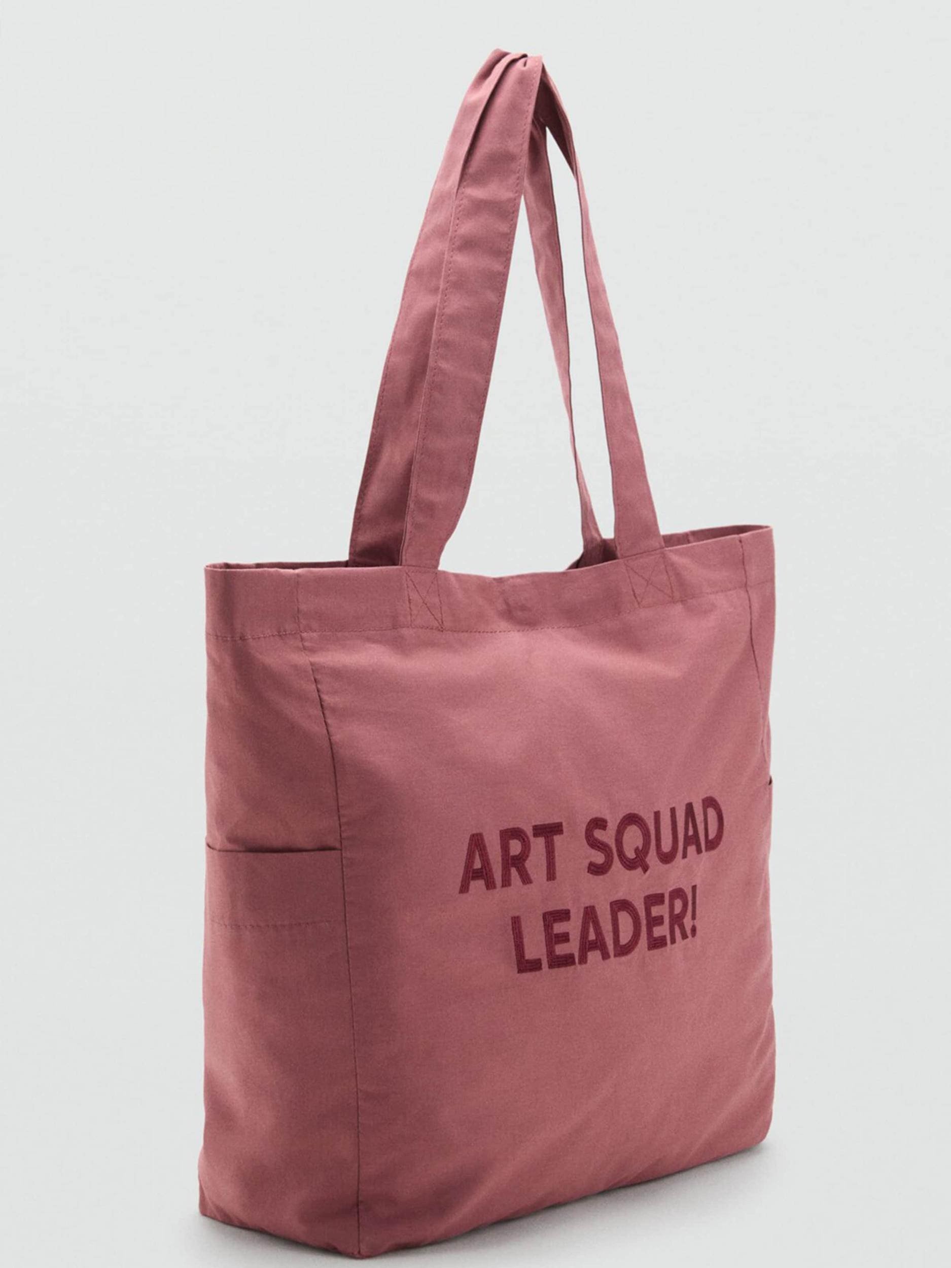 MANGO KIDS Torba 'SQUAD' prljavo roza / merlot