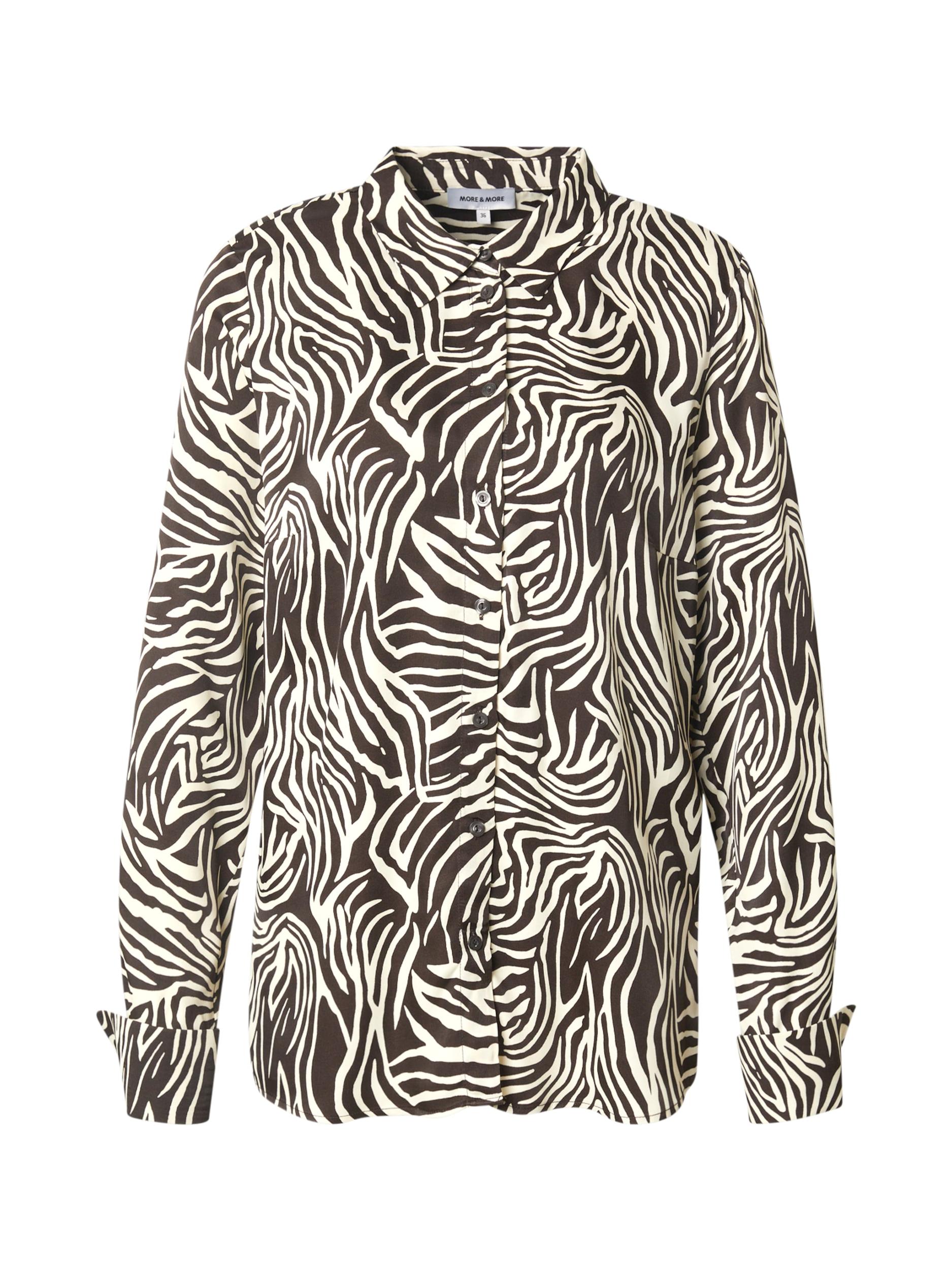 MORE & MORE Bluza tamno smeđa / prljavo bijela