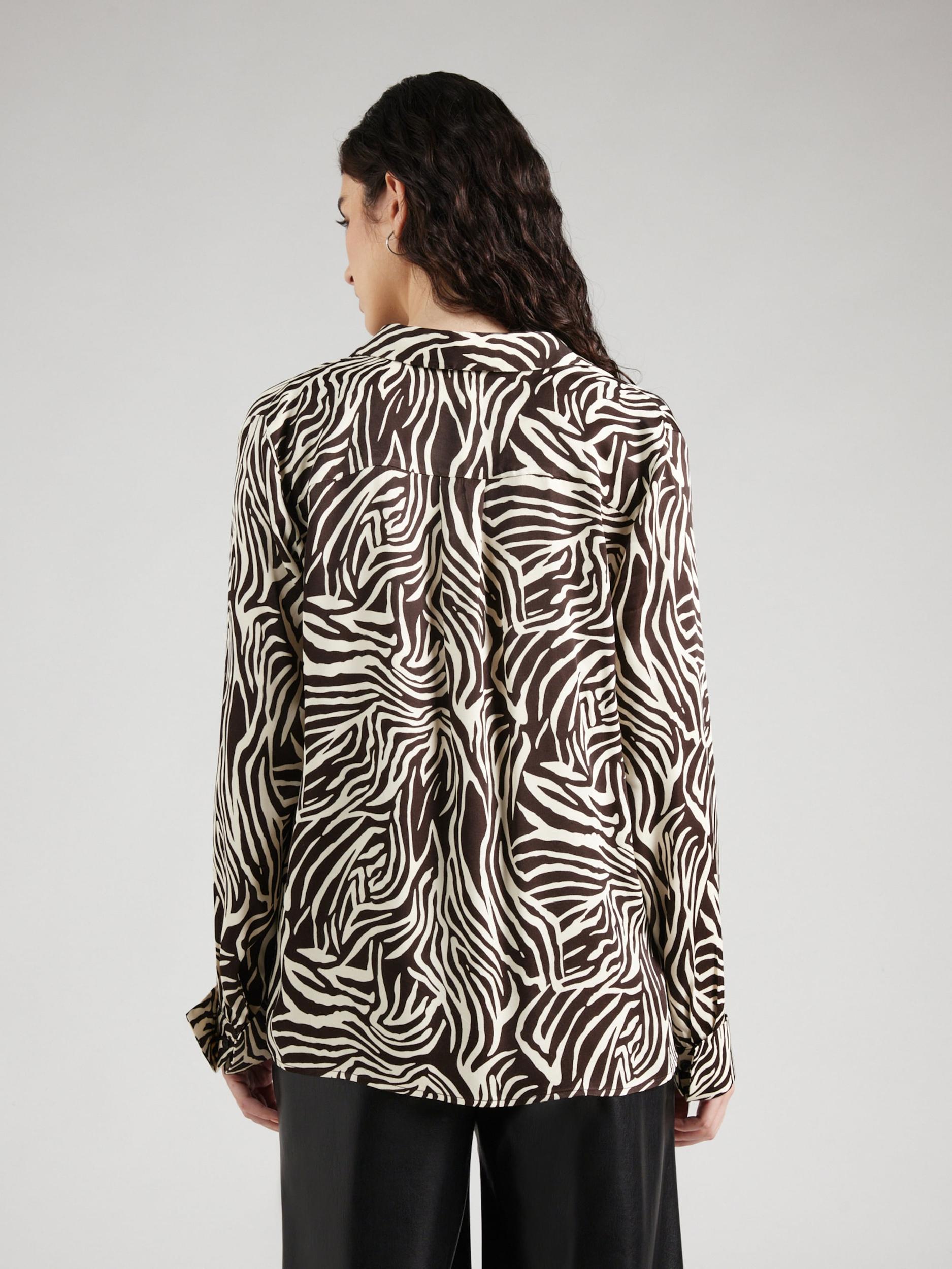 MORE & MORE Bluza tamno smeđa / prljavo bijela