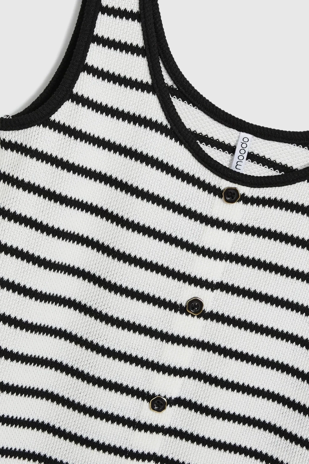 Marisse Black And White Striped Top