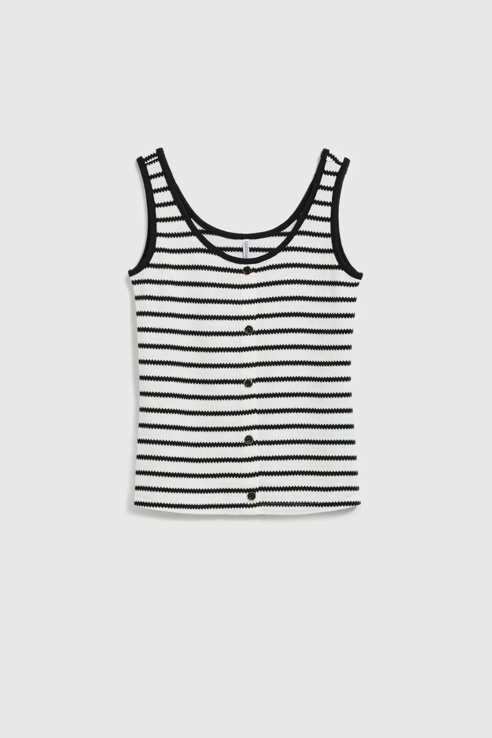 Marisse Black And White Striped Top