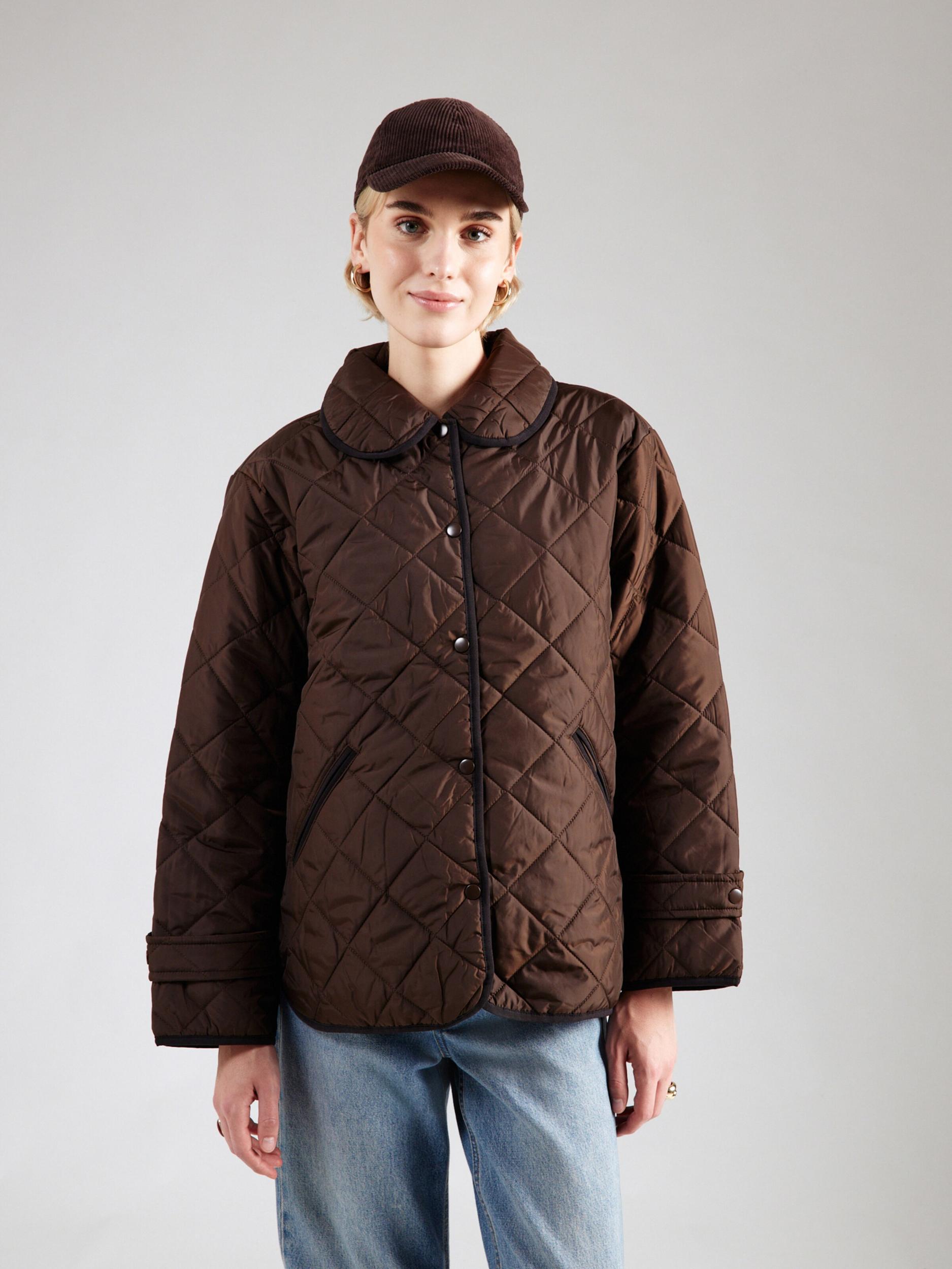 PIECES Prijelazna jakna smeđa