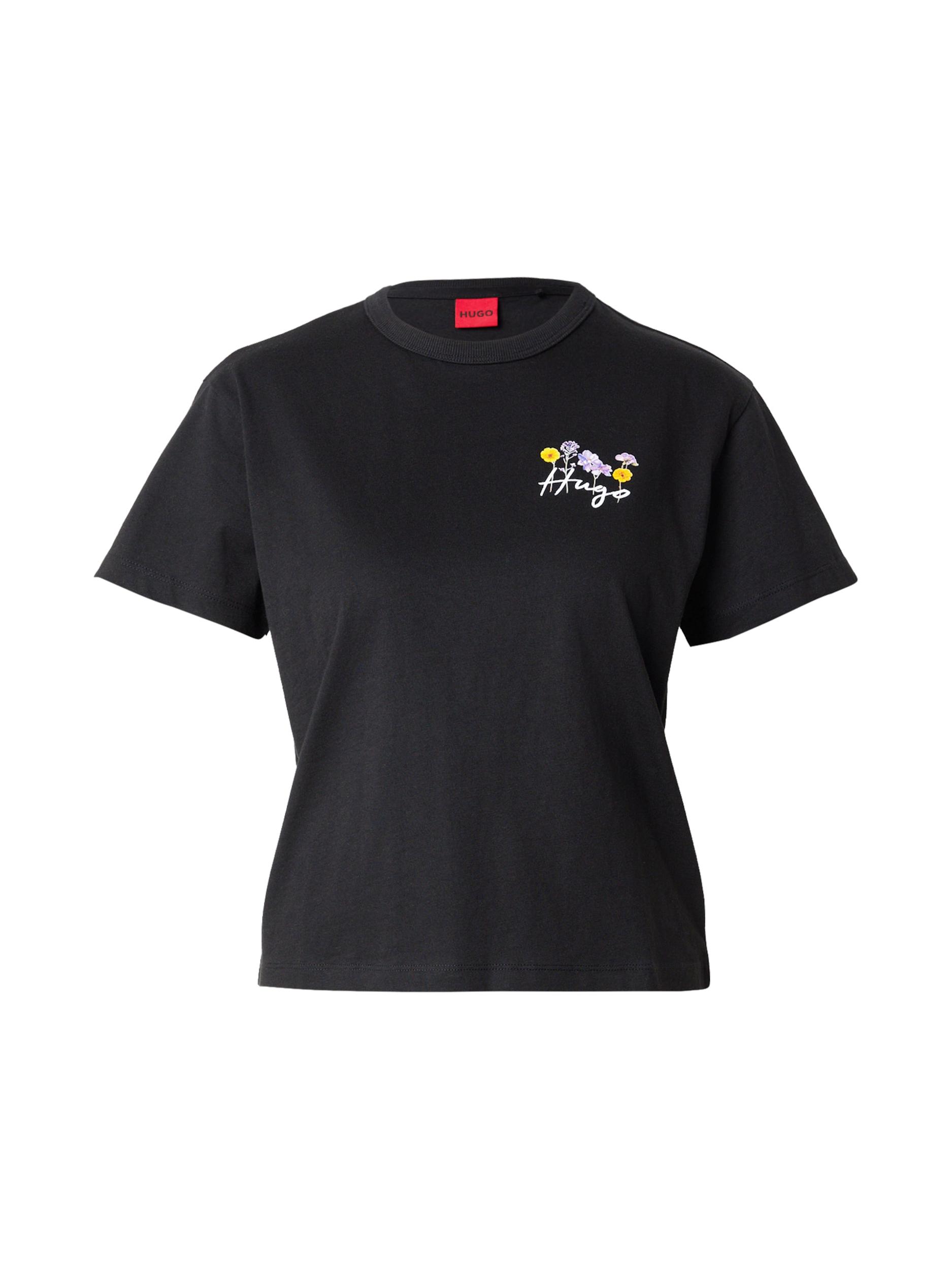 HUGO Majica 'Destrel_4' žuta / lavanda / crna / bijela