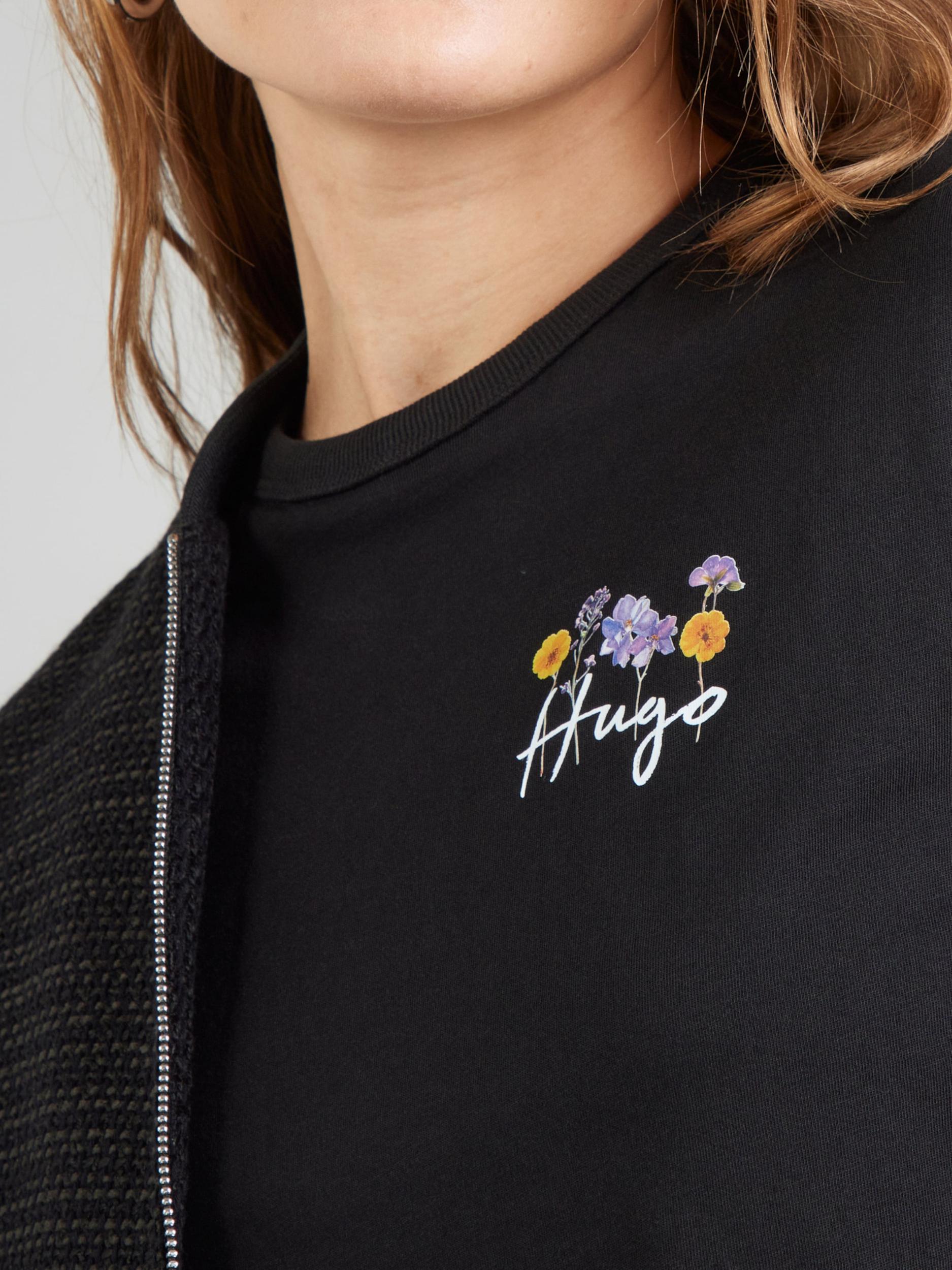 HUGO Majica 'Destrel_4' žuta / lavanda / crna / bijela