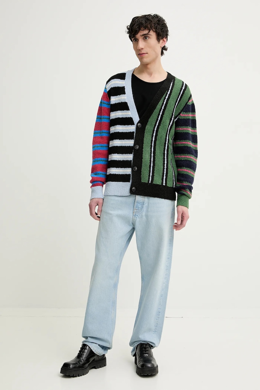 Kardigan s primjesom vune Desigual MIDSTRIPES