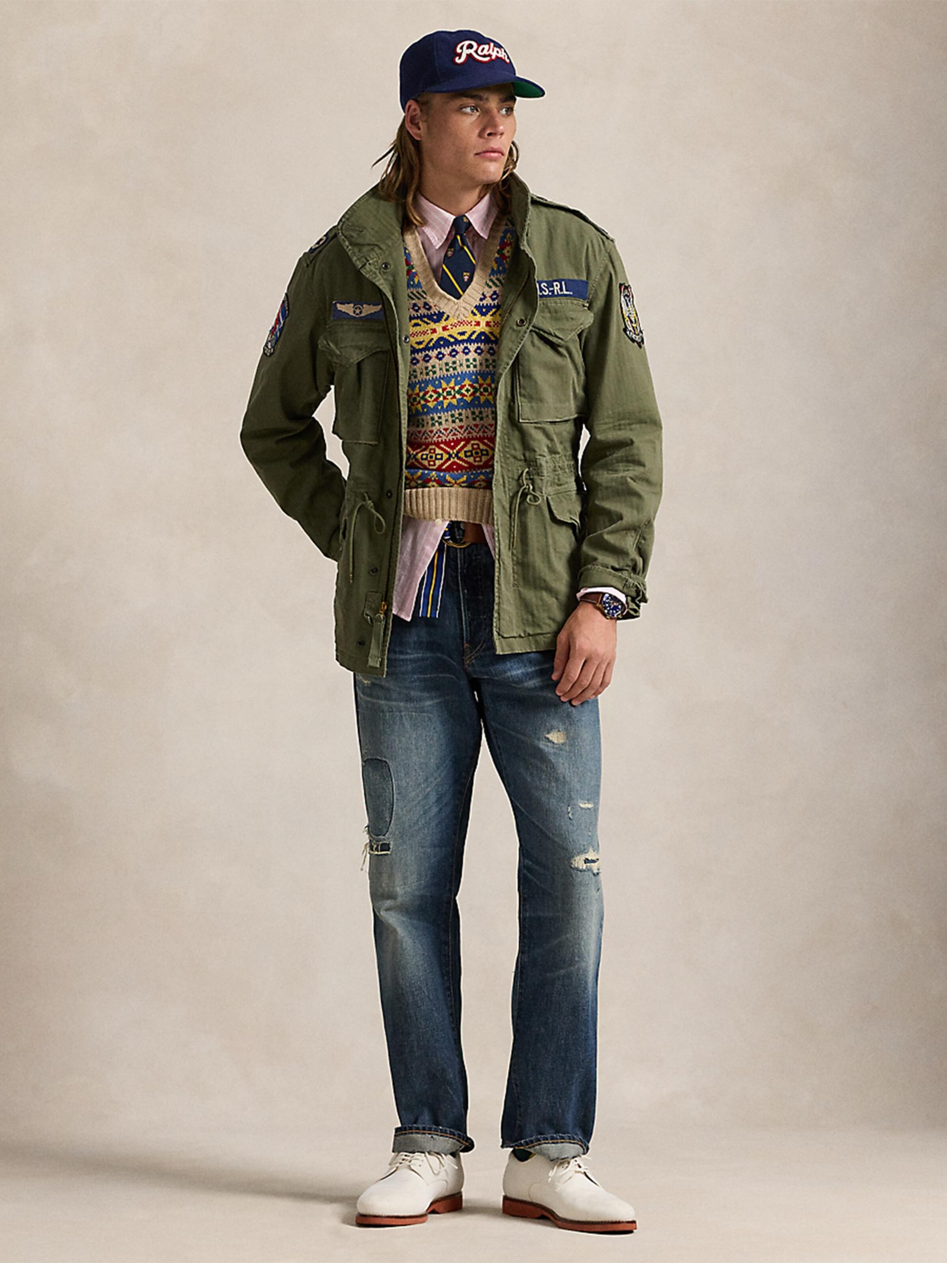 Polo Ralph Lauren Prijelazna jakna svijetlobež / mornarsko plava / zelena