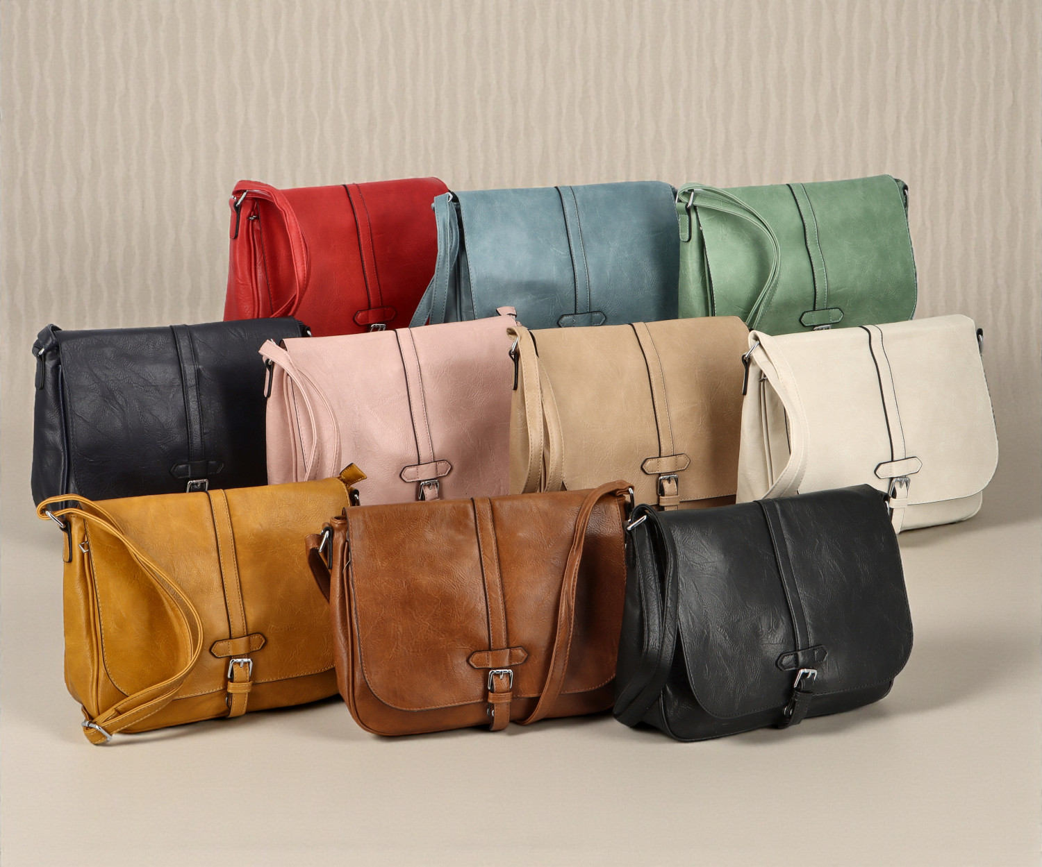 INT COMPANY Trendovska ženska torbica od umjetne kože preko tijela Relinda, svijetlo ružičaste boje