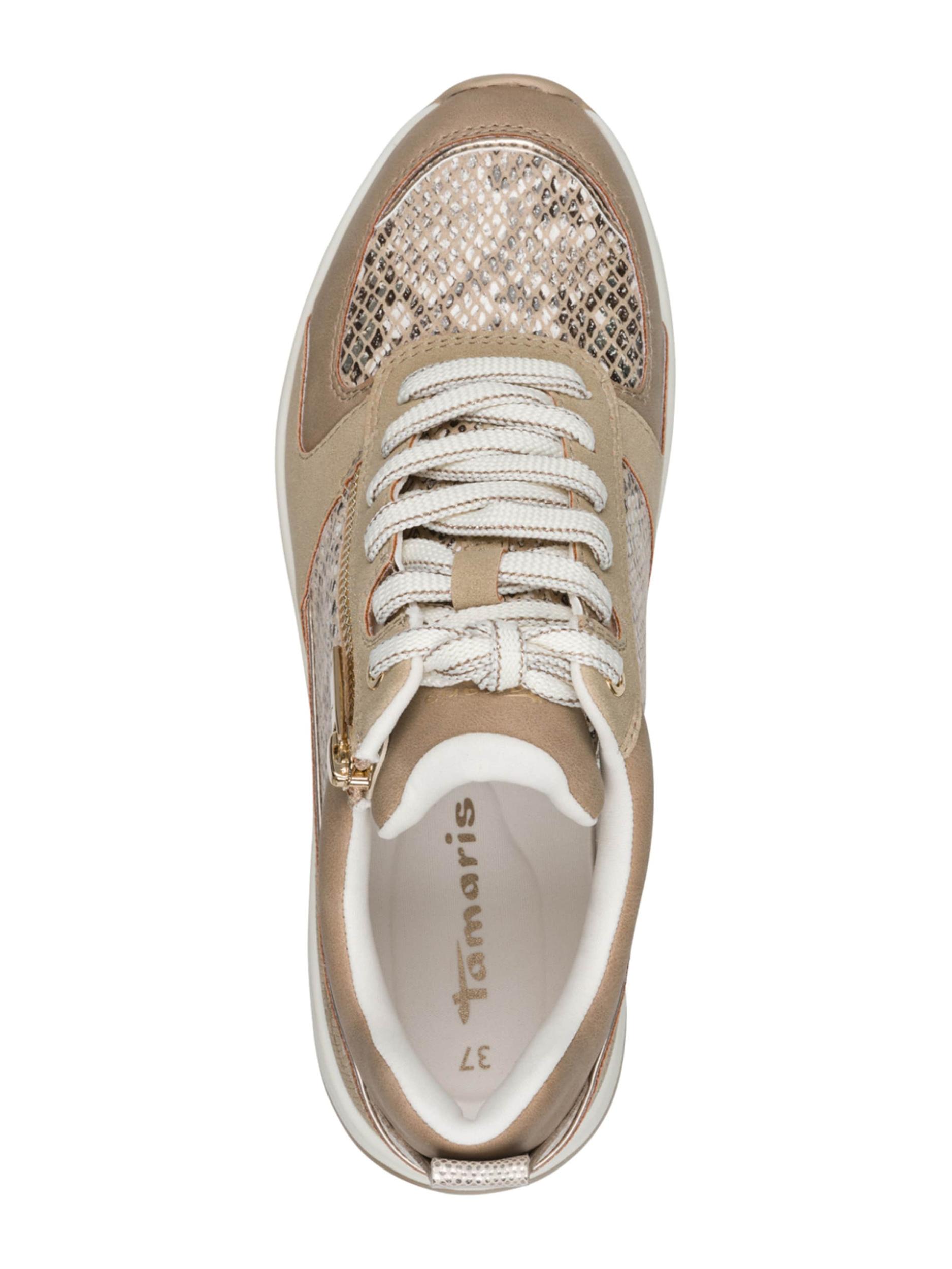 Tamaris Niske tenisice bež / tamno bež / crna / bijela