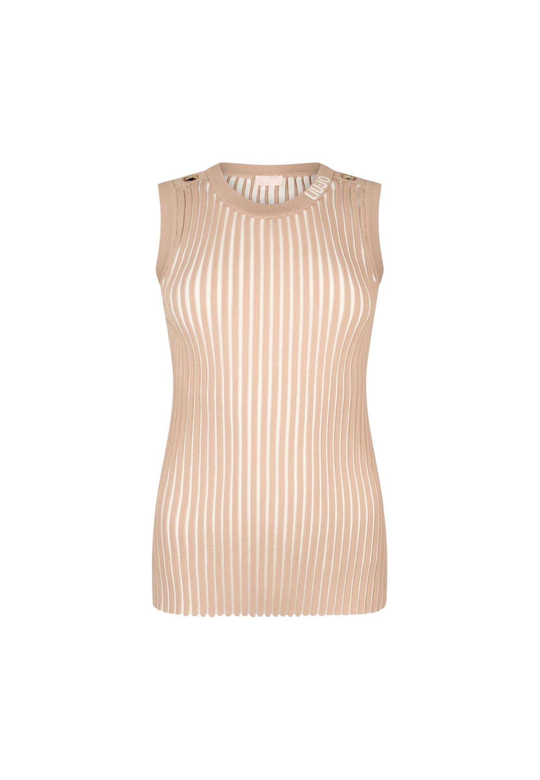 Liu Jo Top s naramenicama bež / vuneno bijela