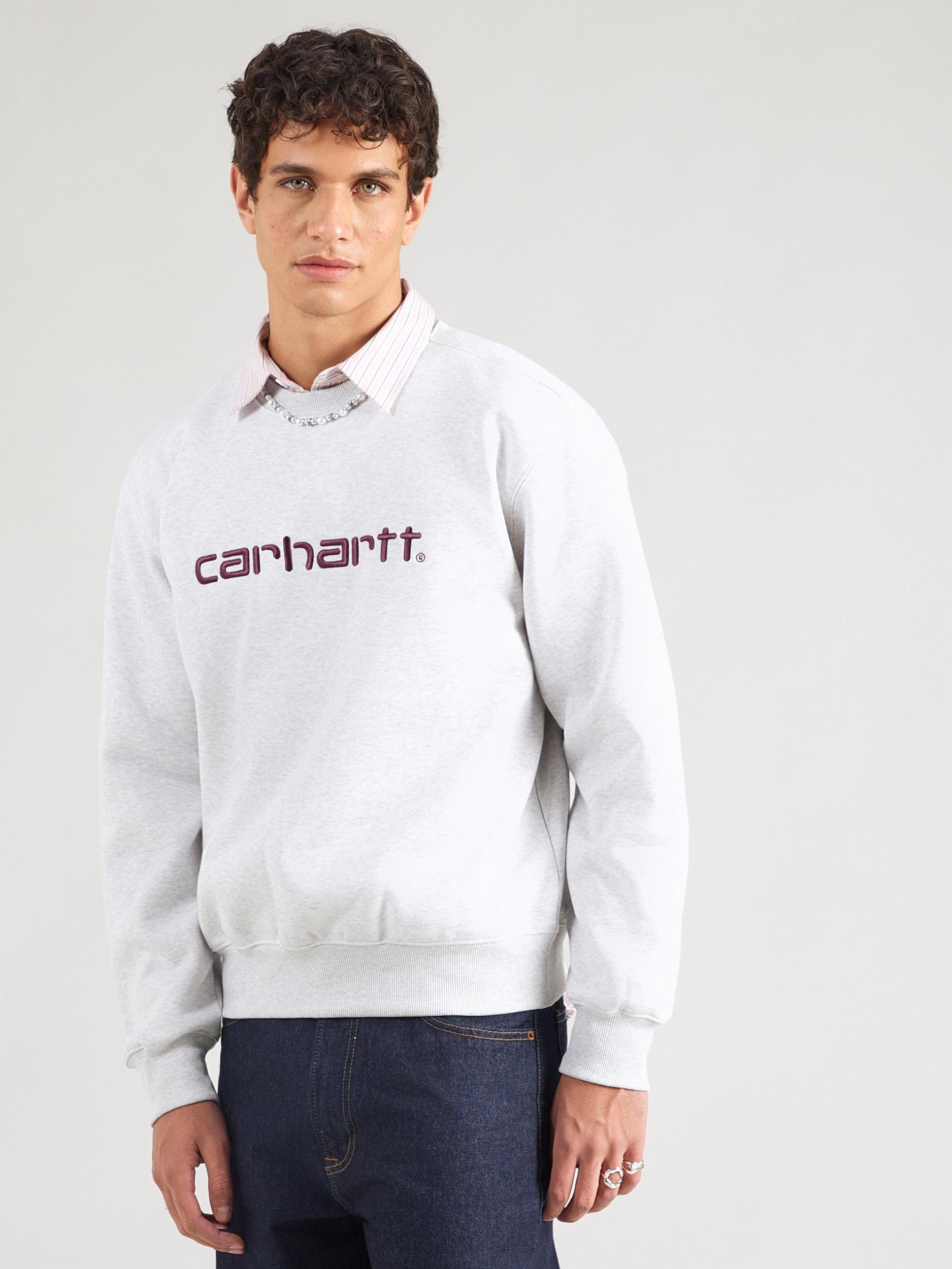 Carhartt WIP Sweater majica siva melange / burgund