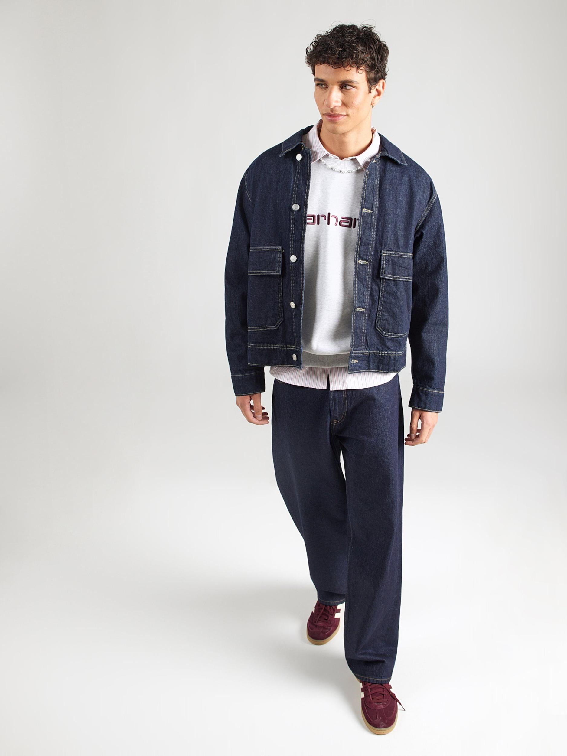 Carhartt WIP Sweater majica siva melange / burgund