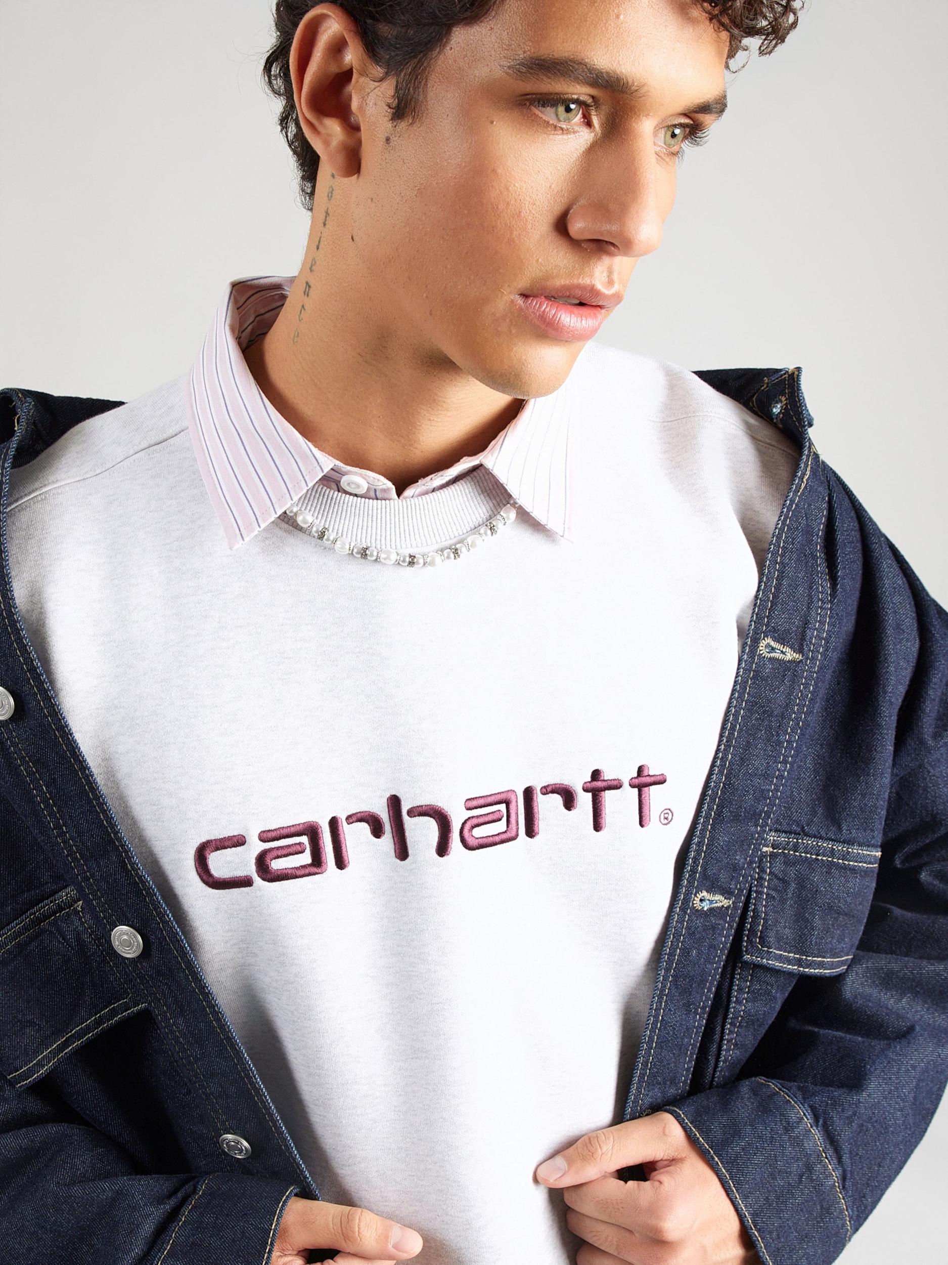 Carhartt WIP Sweater majica siva melange / burgund