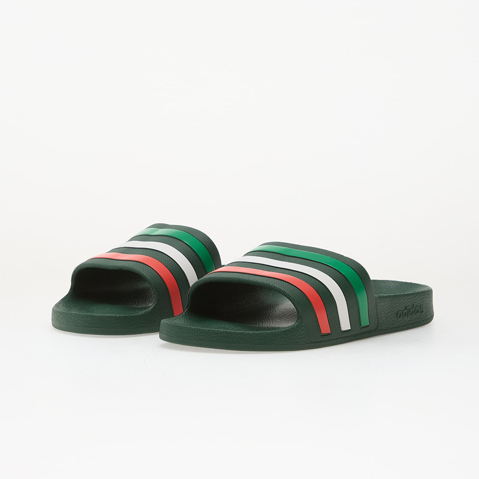 adidas Originals adidas Adilette Aqua Slides Team Dark Green/ Ftwr White/ Bright Red