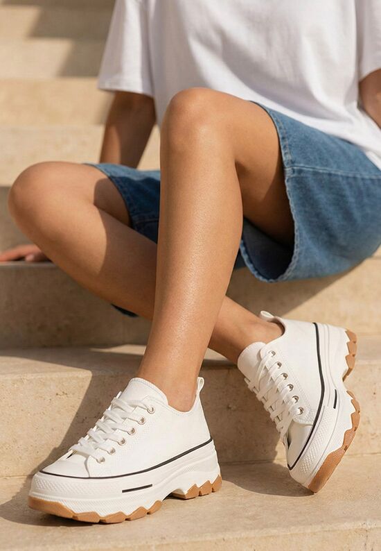 Zapatos Tenisice s Platformom Raviana V4 bijele