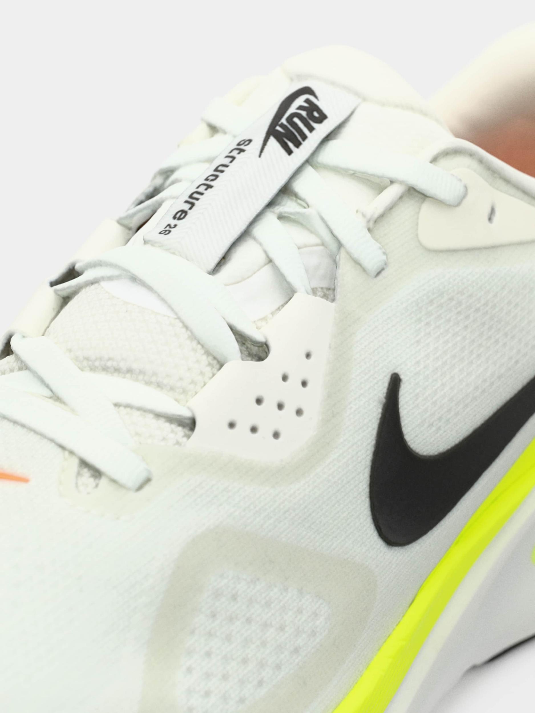 NIKE Tenisice za trčanje 'Structure 26' neonsko zelena / crna / biserno bijela / prljavo bijela