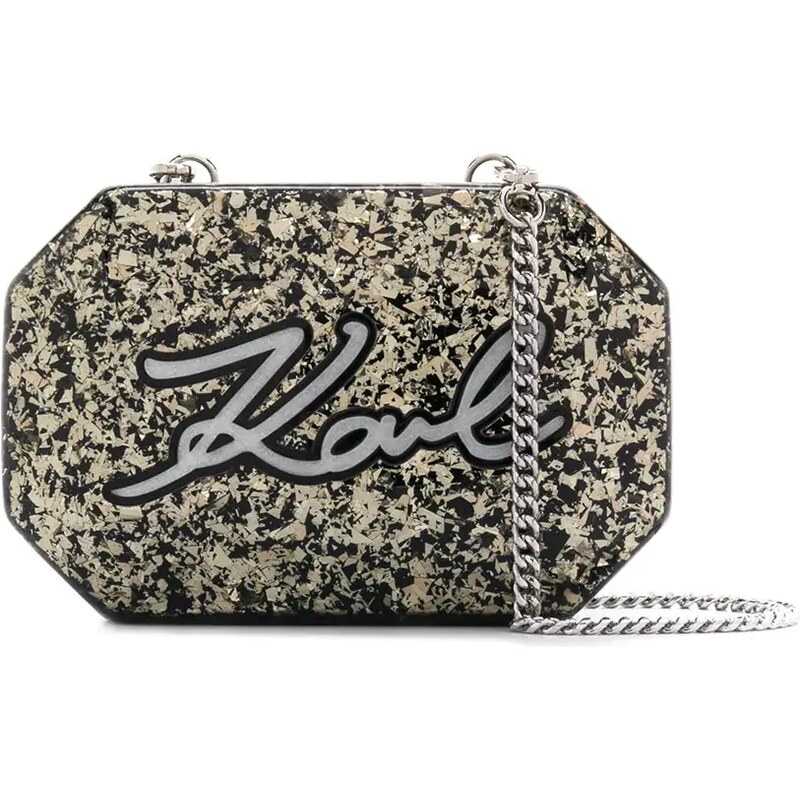 Karl Lagerfeld K/Autograph Minaudiere Whip Clutch Bag in Gre