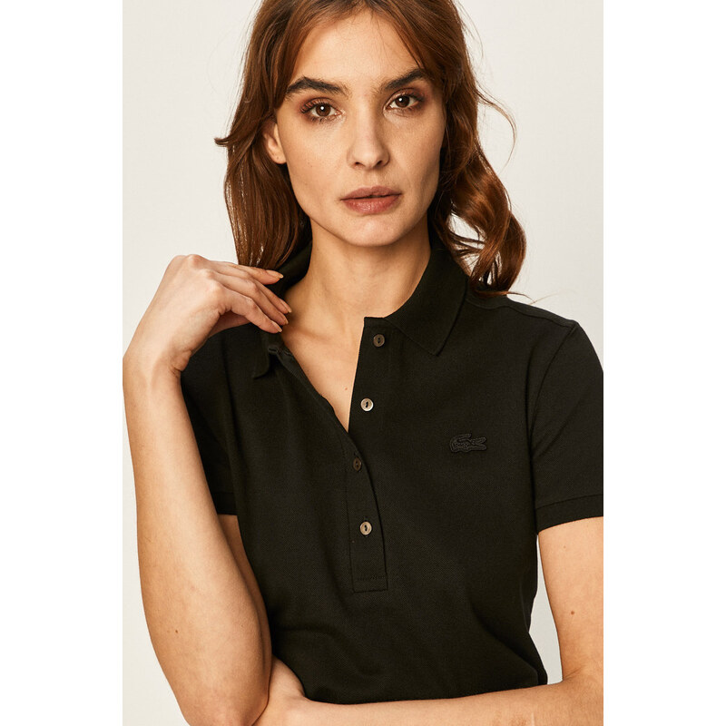 Majica kratkih rukava Lacoste za žene, boja: crna, PF5462-001