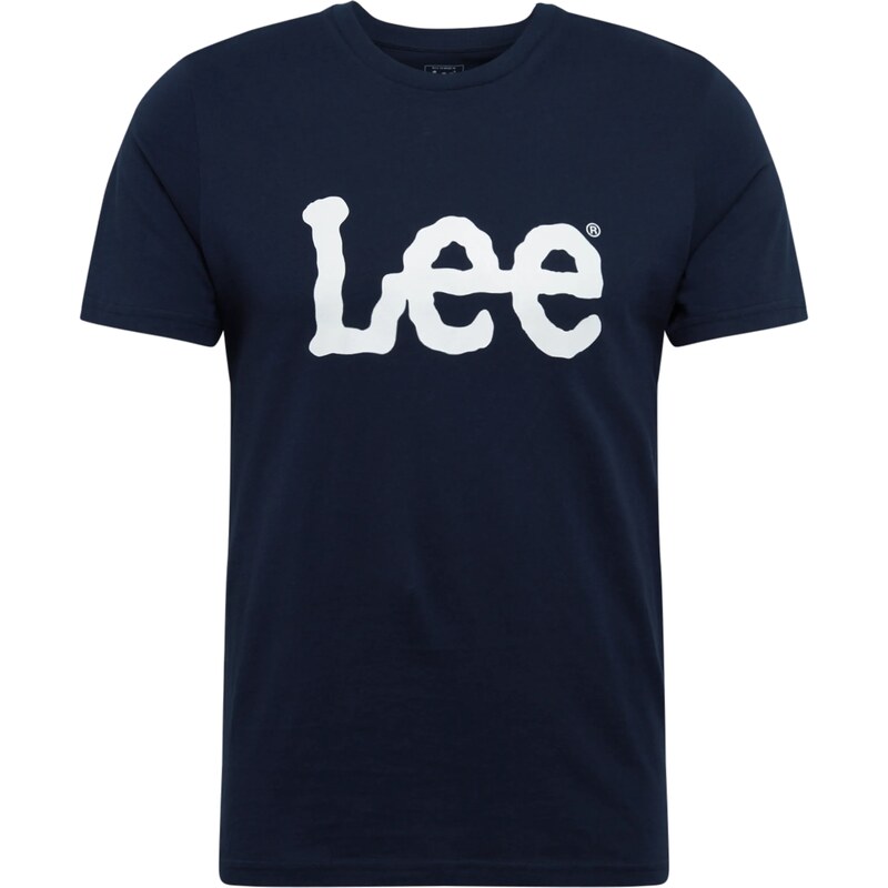 Lee Majica 'Wobbly Logo Tee' mornarsko plava / bijela