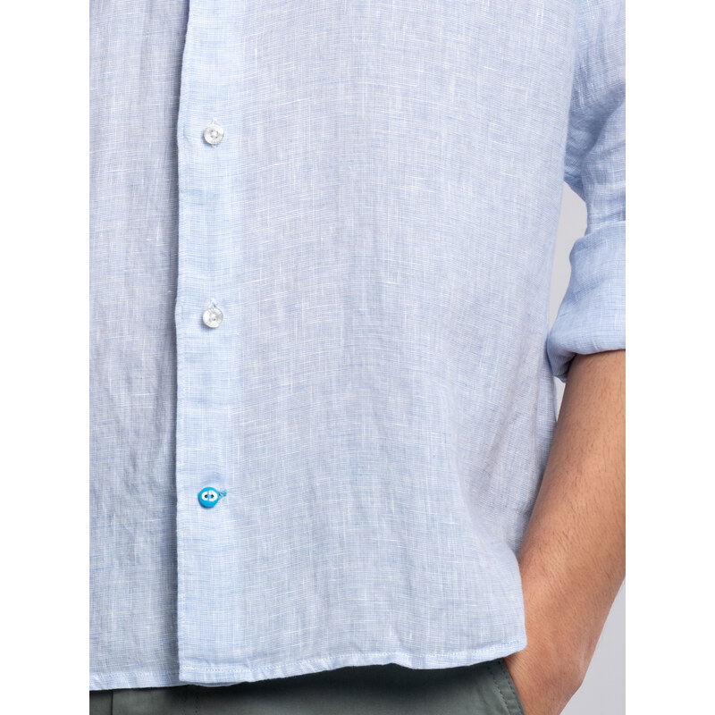 Panareha Men's Linen Shirt FIJI light blue