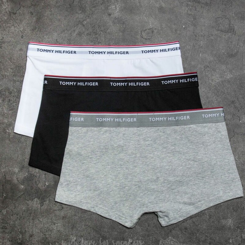 Tommy Hilfiger 3 Pack Low Rise Trunks Black/ White/ Grey Heather