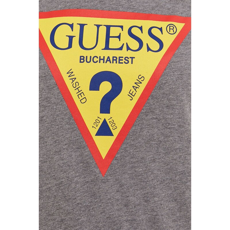 Majica kratkih rukava Guess za žene, boja: siva