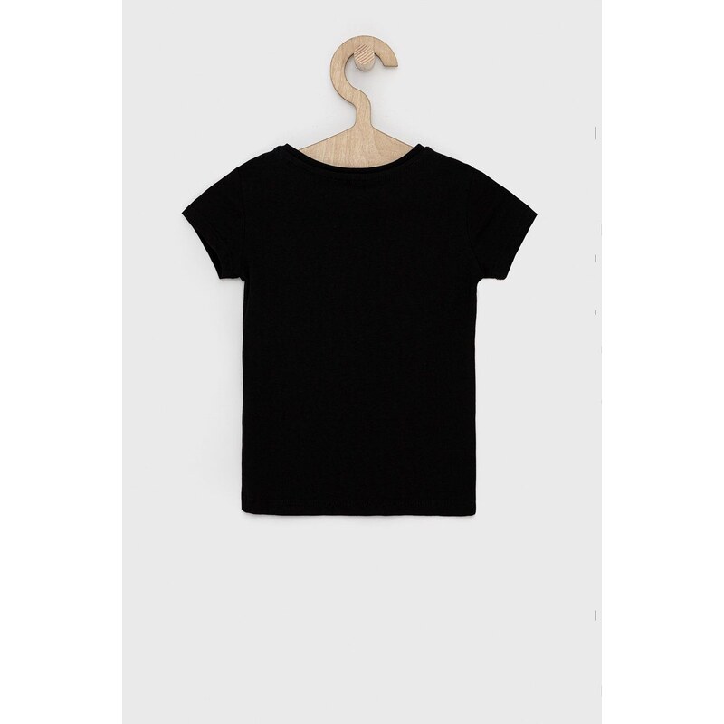 Dječja pamučna majica kratkih rukava Guess boja: crna
