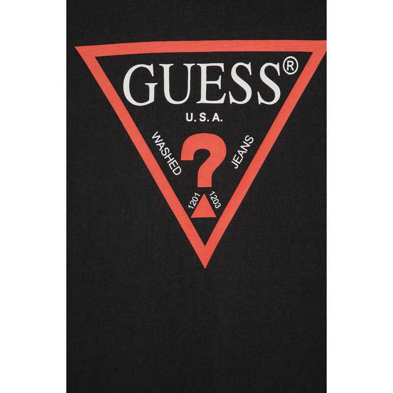 Dječja pamučna haljina Guess boja: crna