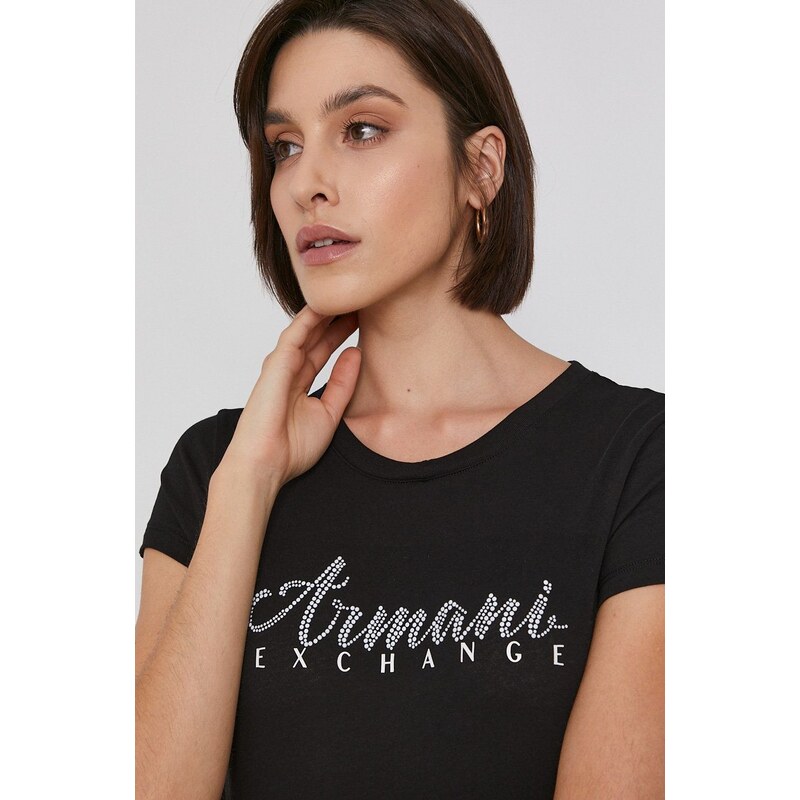 Pamučna majica Armani Exchange boja: crna, 8NYT91 YJG3Z NOS