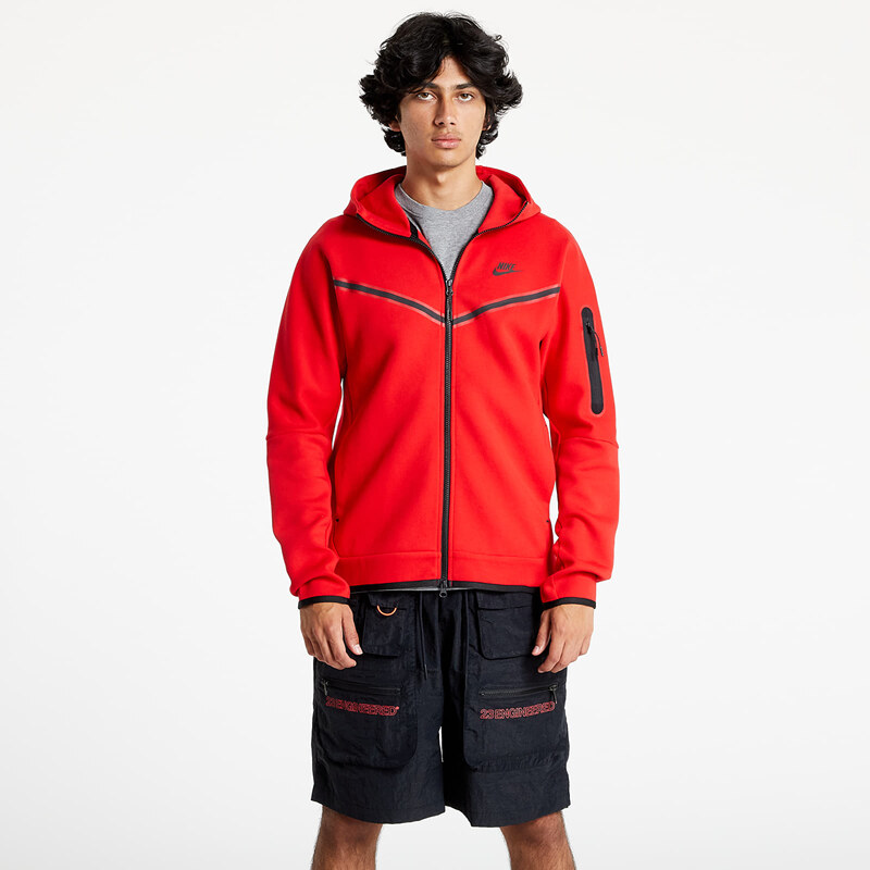 nike tech jacket red and black