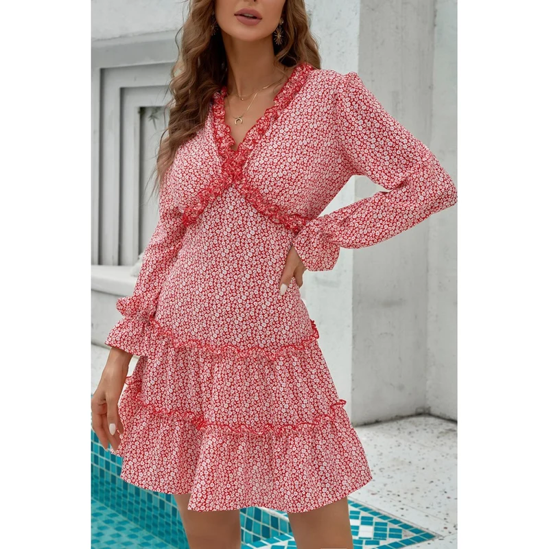 Marina – Elegantna Boho Haljina s Cvjetnim Uzorkom