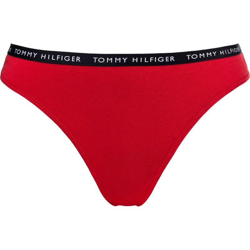 Tommy Hilfiger Underwear Tanga gaćice morsko plava / rubin crvena / crna / bijela