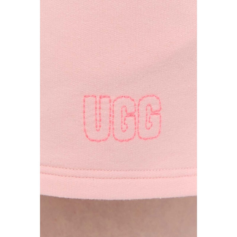 Kratke hlače UGG za žene, boja: ružičasta, melanž, visoki struk