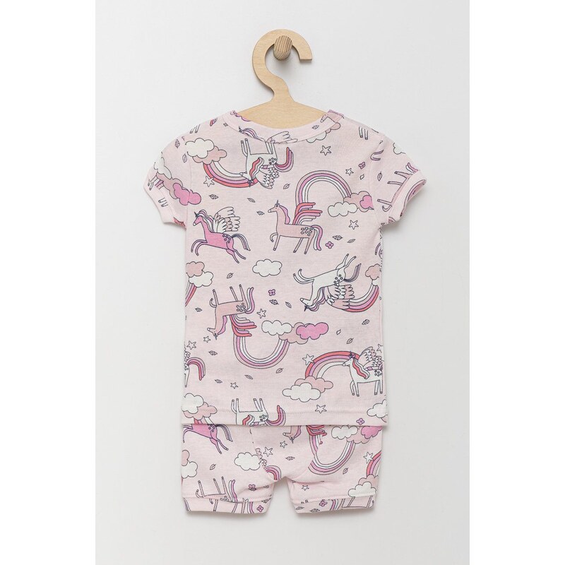 Dječja pamučna pidžama GAP boja: ružičasta, s uzorkom