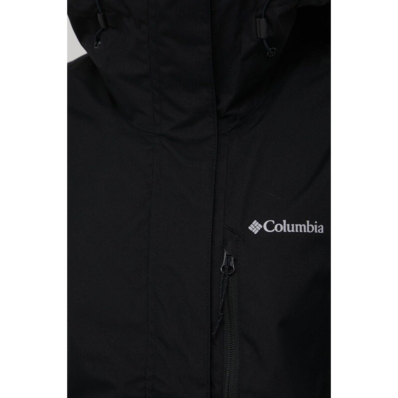 Jakna outdoor Columbia Hikebound boja: crna, za prijelazno razdoblje, 1989253-010