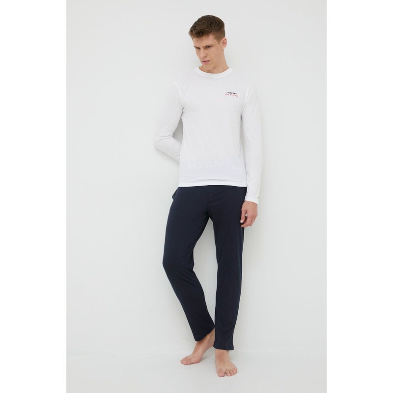Pidžama Tommy Hilfiger za muškarce, boja: bijela, s aplikacijom