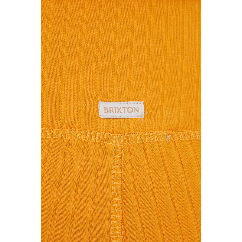 Kratke hlače Brixton za žene, boja: žuta, glatki materijal, visoki struk