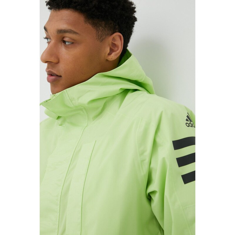 Kišna jakna adidas Performance Utilitas za muškarce, boja: zelena, za prijelazno razdoblje